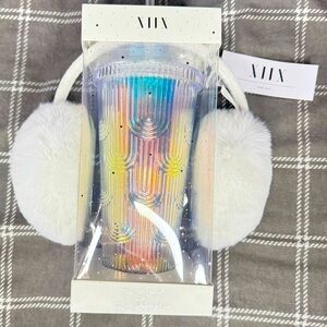 XIX Iridescent Tumbler with White Earmuffs